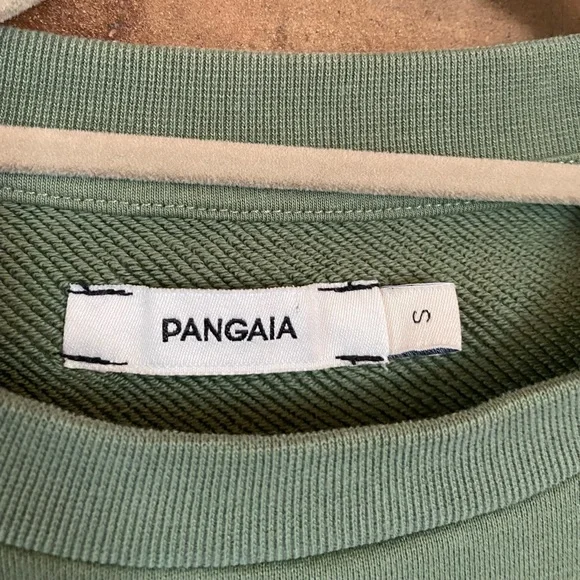 PANGAIA 365 cropped sweatshirt olive sage green size small crewneck - Picture 6 of 8